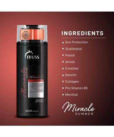 Truss Miracle Summer Shampoo - Protects Hair from Sun, Wind, Salt & Chlorine Damage - Revitalizes, Repairs, Stops Color Fading & Adds Shine - For All Hair Types - Buy Online on GoSupps.com
