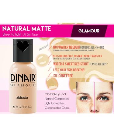 Dinair Airbrush Makeup Foundation in Olive Beige | GLAMOUR Natural Light Coverage Matte Finish 1.15 oz - Buy Online on GoSupps.com