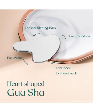 Dr. Pure Jade Stone Gua Sha Massage Tool - Stainless Steel Facial Tool for Face and Body Massage - Anti-Wrinkle Skin Care Set - Silver Guasha - Buy Online on GoSupps.com