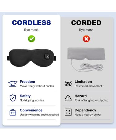 Aroma Season Cordless Heated Eye Mask - Warm Compress for Dry Eyes Styes & Blepharitis | Moist Heat Treatment Gift for Men & Women (Black - Buy Online on GoSupps.com