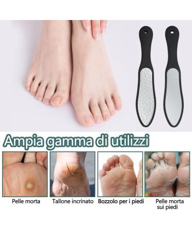 HZXINYI Professional Pedicure File Double-Sided Laser File Cuticle for Callus Removal Dead Skin Calluses Foot Care Black Stainless Steel Heel Scraper - Buy Online on GoSupps.com