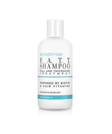 Big Kizzy F.A.T.T. Thickening Biotin Shampoo - Formulated for Extensions + Thin Hair - Sulfate & Paraben Free - Keratin & Color Safe Volumizing Shampoo 8.5oz