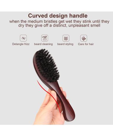 Premium Boar Bristle Beard Brush Natural Wooden Handle for Ultimate Beard & Hair Care | Elegant Styling Tool with Hard Bristles - Buy Online on GoSupps.com