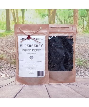 HEALTH EMBASSY Health Embassy Dried Elderberry Fruit Black Herbal Tea | Sambucus Nigra L | Elderberry Dried Fruit Tea 50g - Buy Online on GoSupps.com