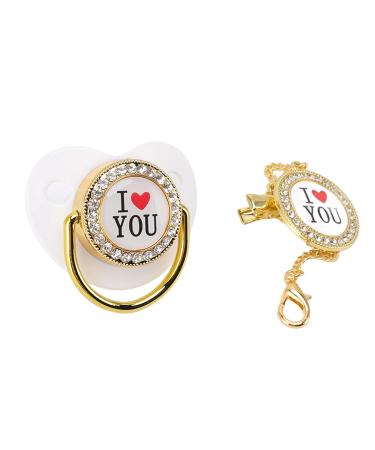 Shop Silicone Baby Pacifier | Bling Infant Dummy with Chain Clip for Newborns - International Shipping Available - Buy Online on GoSupps.com