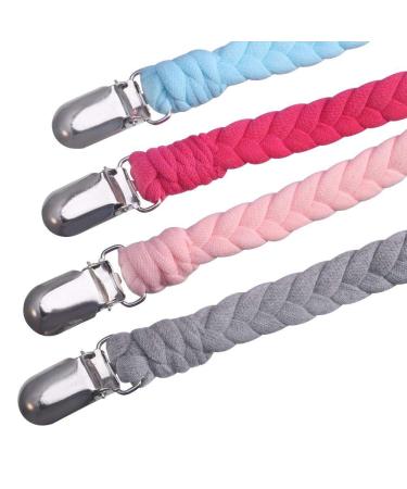 Pacifier Clips for Boys and Girls - Hand-Made Braided Soothie Leash - Universal Holder for Pacifiers and Teething Bibs (Color B) - Buy Online on GoSupps.com