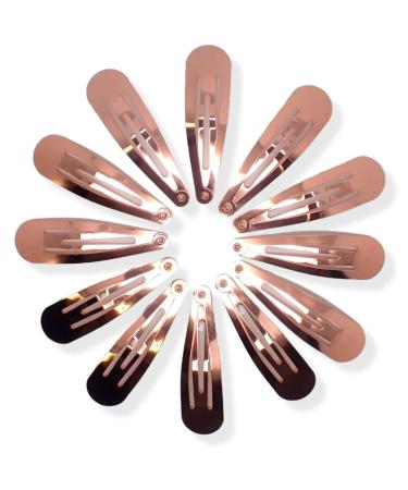 Topkids Accessories 4-5cm / 1.5-2" Set of 12 Metal Hair Clips Hair Snap Hair Clips Mini Hair Clips Small Hair Clips Hair Clips Women Hair Accessories for Women & Girls Hair Accessories (Rose Gold)