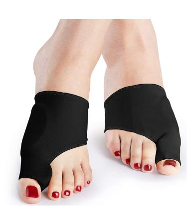 Bunion Corrector for Women and Men,Orthopedic Bunion Splint,Big Toe Separator Pain Relief,Sleeve for Hallux Valgus Bunion Pain Relief-Hammer Toe Straightener,Day Night Support (2 Pack Black
