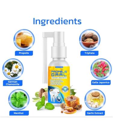 Propolis Oral Instant Treatment Spray 1/2/3/5 Pcs Propolis Oral Health Spray Propolis Oral Spray Fresh Breath (1PCS) - Buy Online on GoSupps.com