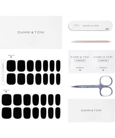 Danni & Toni Half Hardened Gel Nail Foils - Obsidian Black UV Gel Nail Stickers | Self-Adhesive Nail Design | 28 Pack - Buy Online on GoSupps.com