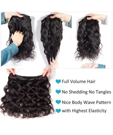 10A Brazilian Body Wave Bundles 20-24 Inch 100% Unprocessed Virgin Human Hair - 3 Bundle Deal | Natural Black 1B - Buy Online on GoSupps.com