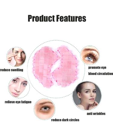 2Pcs Jade Eye Massage Masks - Natural Rose Quartz Cool Sleep Face Patches for Puffiness Relief | International Shipping Available - Buy Online on GoSupps.com