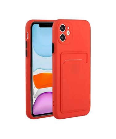 Tivenfezk Nadoli Silicone case for iPhone 15 Ultra thin shockproof scratch -resistant wallet soft TPU protective cover mobile phone case with credit card holder iphone 15 red