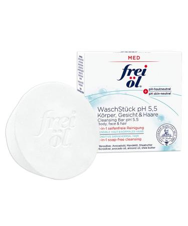 Free oil med washing piece PH 5.5 3-in-1 soap-free cleaning for body face and hair pH-skin-neutral microbiom-friendly microsilver almond oil avocado oil vegan facial cleaning 90 g - Buy Online on GoSupps.com
