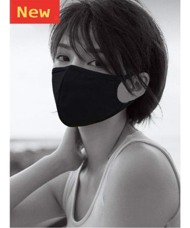Pack of 3 Black Cloth Dust Mouth Masks - Reusable Washable 100% Cotton - Breathable & Comfortable - Buy Online on GoSupps.com