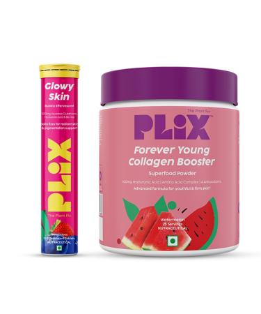 YANG THE PLANT FIX Beauty Glow Combo Glutathione 15 Effervescent Tablets And Collagen Builder Powder (200G) Combo For Youthful And Glowy Skin