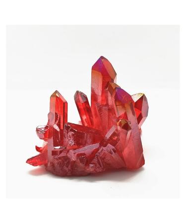 Natural Crystal Rough 110g Natural Crystal Red Angel Aura Quartz Cluster specimens Titanium Coating Quartz Cluster