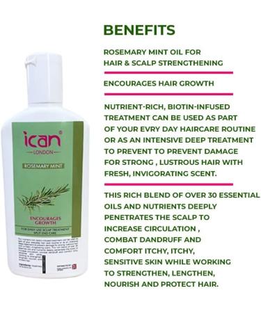 ican London Rosemary Mint Scalp & Hair Treatment Oil For Faster Hair Growth 100ml - Buy Online on GoSupps.com