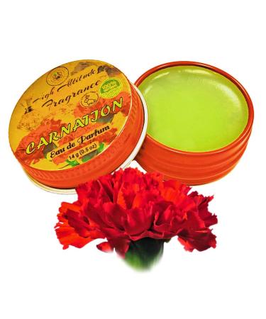 CARNATION Perfume - Eau de Parfum - Solid Balm - Natural Essential Oils Aromatherapy Fragrance (Dianthus Caryophyllus Lily Fresh Green Floral Spicy Clove) Travel Size Party Guest Favors Gifts -0.5oz