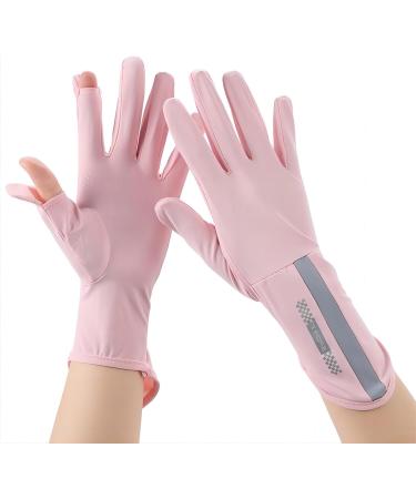 Porupael Women's UV Sun Protection Full Finger Touchscreen Gloves - Slipproof Summer Bicycle Golf and Fishing Gear in Pink - Buy Online on GoSupps.com