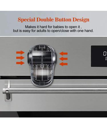 EUDEMON Child Safety Oven Door Lock - Heat-Resistant, Easy Install, 3M Adhesive, Clear-Black - Buy Online on GoSupps.com
