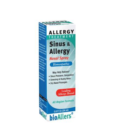 bioAllers Sinus and Allergy Relief Nasal Spray | Fast-Acting Homeopathic Remedy for Congestion Pressure & Headache Runny Nose & Sneezing | .8 oz