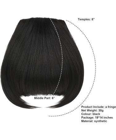 BUYOGET Clip in Fringe Hair Extension Natural Natural Black Straight Fake fringe Clip on Bangs Hair Clip for Women Girls Natural Black #1B - Buy Online on GoSupps.com