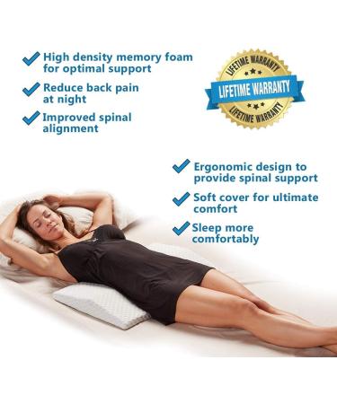 ComfiLife Lumbar Support Memory Foam Pillow for Back Pain Relief - White Standard - Buy Online on GoSupps.com