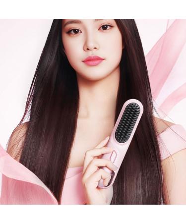 miduoidn Frizz-Free Hair Styling With 4-speed Temperature Control Negative Ion Hair Care Device Wireless Straight Hair Comb Pink - Buy Online on GoSupps.com
