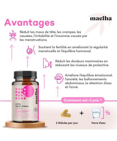 Vitex Agnus-Castus | Chatthouse Concentrated Extract | Menstrual and Premenstrual Pain | 60 Capsules | 100% Natural - Buy Online on GoSupps.com