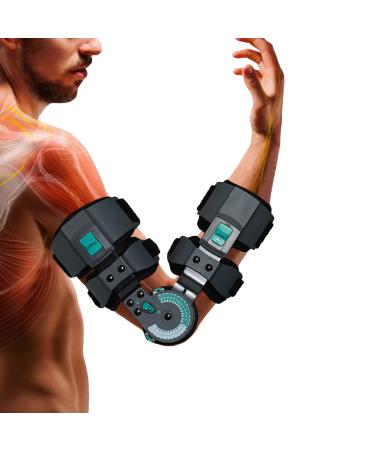 Hinged Elbow Brace Adjustable Telescoping ROM Post Op Arm Splint with Sling Stabilizer for Dislocatedand & Shoulder Strap Men & Women Surgery Injury Recovery Pain Relief (Right)