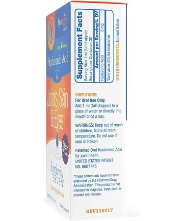 Hyalogic Synthovial Seven Hyaluronic Acid Liquid - Vegan HA Joint Support - 1 oz (Pack of 2) - Buy Online on GoSupps.com