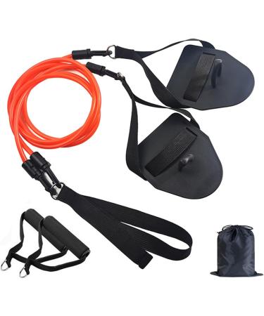 WDNIGLP 2 in 1 Swimming Arm Training Pull Rope with Hand Paddle Swimming Elastic Rope Resistance Band Training Equipment Red - Buy Online on GoSupps.com