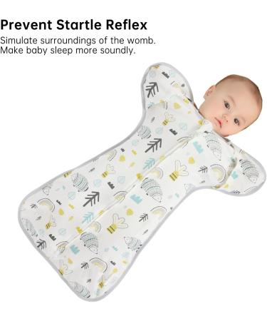Duomiaomiao Hedgehog Baby Transition Swaddle Blanket | Arms Up Sleeping Bag | Cotton Baby Essentials for Newborn Boys Girls | All Seasons | 0-6 Months - Buy Online on GoSupps.com