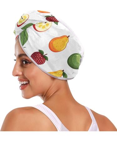 Colored Fruit Hair Towel 2 Pack | Super Absorbent Quick Dry Hair Turbans | Ideal for Women & Girls - Buy Online on GoSupps.com