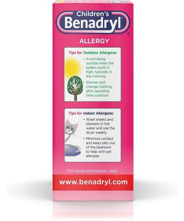 Children's Benadryl Allergy Liquid Cherry 8 oz - Fast Relief - 8 Fl Oz (Pack of 1) - Buy Online on GoSupps.com