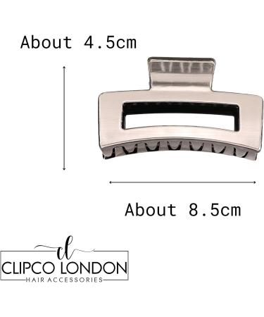 4-Piece Silver Metallic Animal Print Hair Claw Clip Set - Medium to Large Size 8.5cm - Buy Online on GoSupps.com