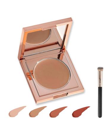 FLLUOUZH Colored Clay CC Undereye Corrector With Brush Under Eye Concealer And Color Corrector for Dark Circles Moisturizing And Long Lasting Foundation 02Natural Color