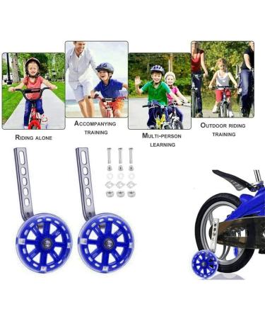 Bicycle Training Wheels with LED Flash, Blue - 1 Pair | For 12-20 inch Kids Bike - Buy Online on GoSupps.com