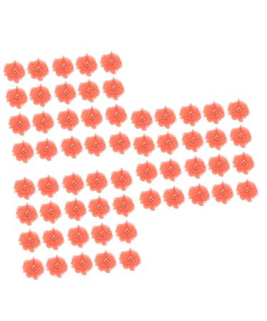 COHEALI 60 pcs Chiffon Cloth Diy Mini Shaped Accessory Hairhoop Flowers Accessoriesorange Girls Pearl As Shownx3pcs Size 1x3pcs