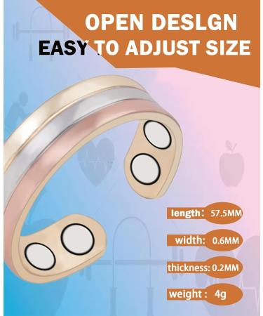 YINOX Tri Tone Magnetic Copper Ring for Arthritis Relief | Health Healing Magnets | Cuff for Men & Women - International Shipping Available - Buy Online on GoSupps.com