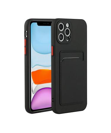 Tivenfezk Nadoli Silicone case for iPhone 15 Pro Ultra thin shockproof scratch -resistant wallet soft TPU protective cover mobile phone case with credit card holder iphone 15 pro black