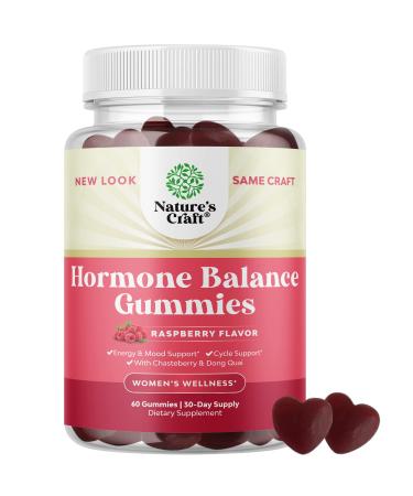 Hormone Balance for Women of All Ages - PMS Gummies and Cycle Support Supplements for Women with Vitamin B6 and Dong Quai Gummy Vitamin - Menopause Relief Mood Support Supplement PMS Support for Women 60 Count (Pack of 1)