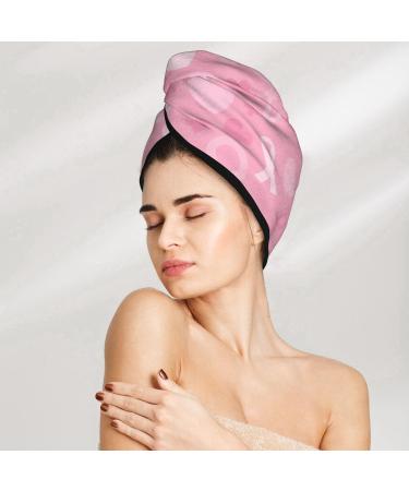 Breast Cancer Awareness Microfiber Hair Towel | Soft & Absorbent Quick Dry Hair Wrap for Women - Ideal for Long Curly & Thick Hair - Buy Online on GoSupps.com