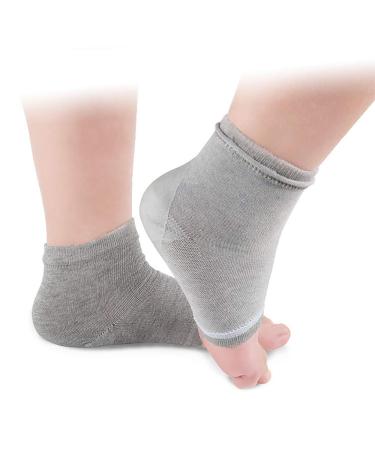 Moisturizing Silicone Gel Heel Socks - 2 Pairs for Dry, Cracked Skin Care - Open Toe Recovery Socks - Black & Grey - Buy Online on GoSupps.com