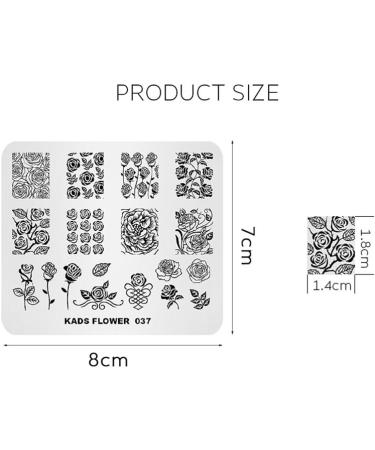 KADS Nail Stamping Plate Rose Flower Nature Image Template for DIY Manicure - FL037 - Buy Online on GoSupps.com