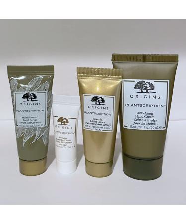 Origins Youth Renewing Musts Plantscription 4pc Set: Powerful Lifting Cream + Multi-Powered Youth Serum + Anti-Aging Power Eye Cream + Hand Cream