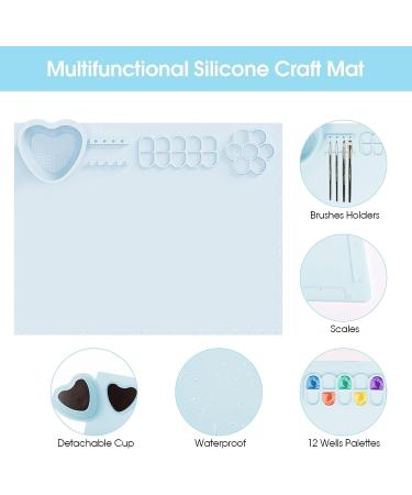 PJOETYONE 17PCS Silicone Craft Mat Set for Resin Casting and DIY Creations | Heat Resistant Blue Silicone Painting Mat for Art Clay - Buy Online on GoSupps.com