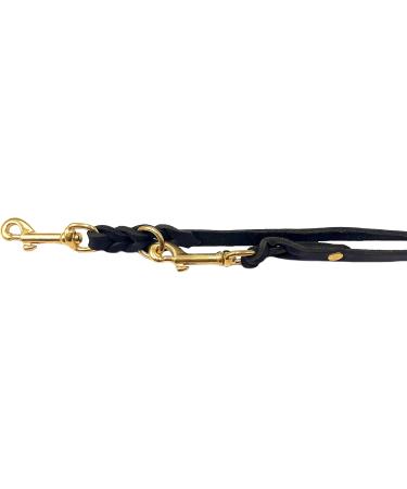 Buy Dogeleine Fat Leather & Brass Leash for Small & Large Dogs - Adjustable Double Linen 2m/2.40m/2.80m/3.50m/5m - Black (2m x 12mm) - International Shipping Available - Buy Online on GoSupps.com