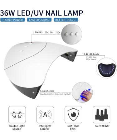 PHOENIXY Poly Nail Gel Kit: 9 PCS White Purple Cinnamon Series with UV LED Lamp - Beginner Nail Extension Set for Women - Buy Online on GoSupps.com